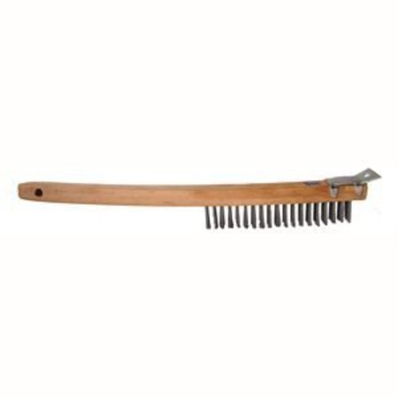 BON TOOL Bon 84-762 Wire Brush, Econo Curved Handle, 14" W/ Scraper 84-762